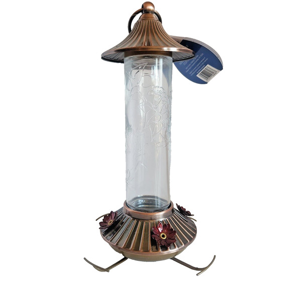 Audubon 24102 Bird Feeder, Hummingbird, Embossed Glass, 14-oz. - Picture 6 of 10